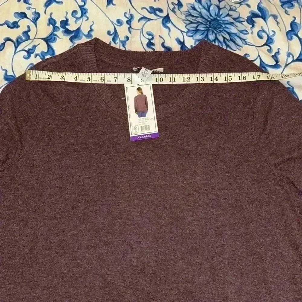 Nine West Jeans color “Heather Wine Tasting” size XXL sweater, NWT - Picture 7 of 11